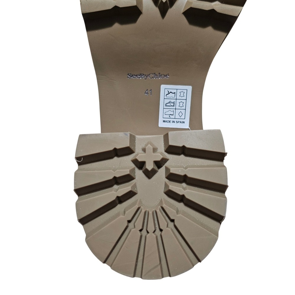 See by Chloé Tan Mahalia Loafers Block‎ Heel Women's Size 41EU 10.5US - Picture 7 of 12